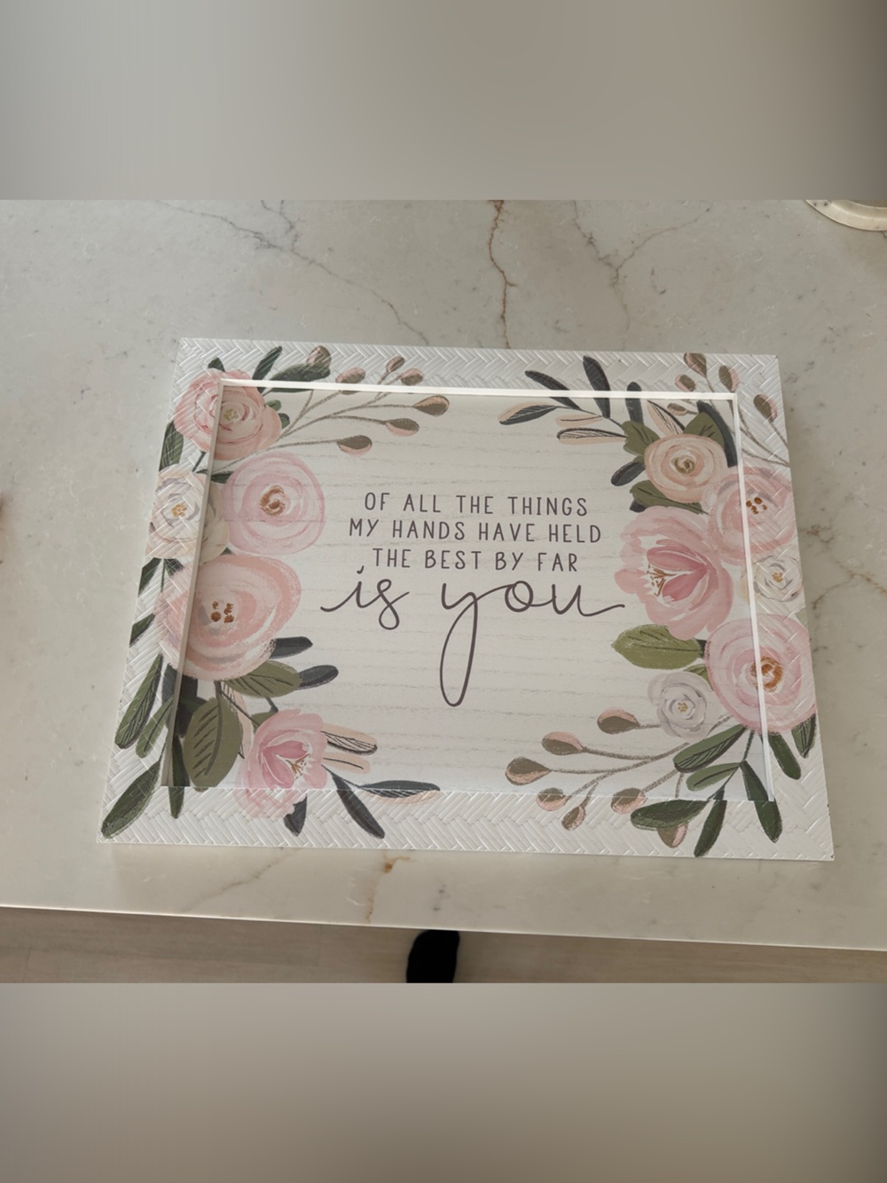 Floral 'Of All The Things' Decorative Sign - Pink & Green